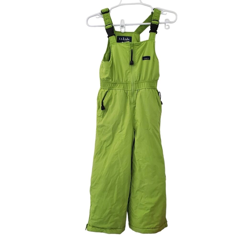 Vintage L.L Kids L.L.Bean Neon Green Ski Bib (XS/6)